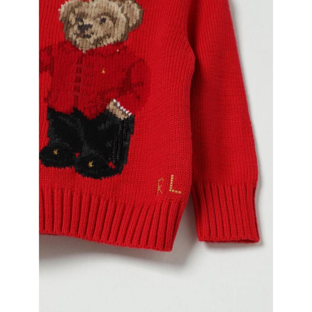 Polo Ralph Lauren Kids Bear Pullover Sweater Red Cardigans - Picture 3 of 3